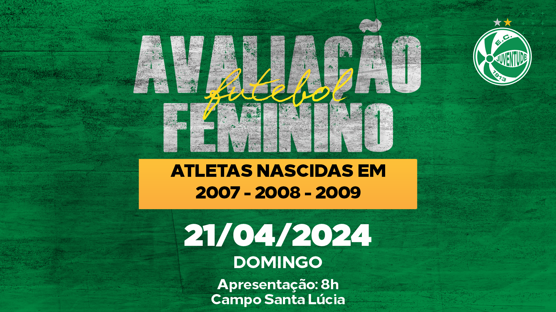 Avaliação – 1ª edição do processo seletivo para o futebol feminino 2024 – (2007 a 2009)