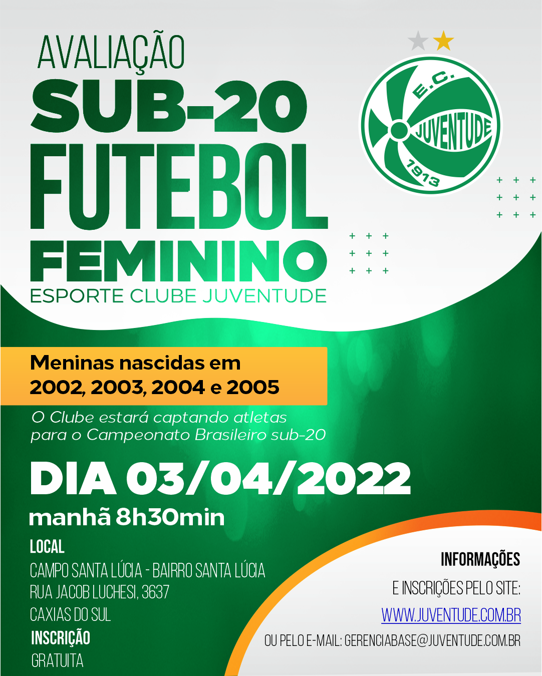 Avaliação - participe do processo seletivo para o futebol feminino 2022