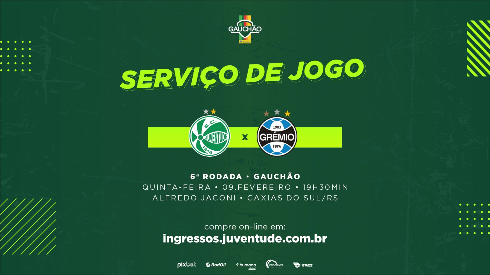 Juventude x Grêmio – Serviço de jogo